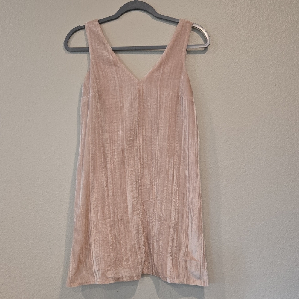 LOFT Velvet Blush Pink Petite Dress